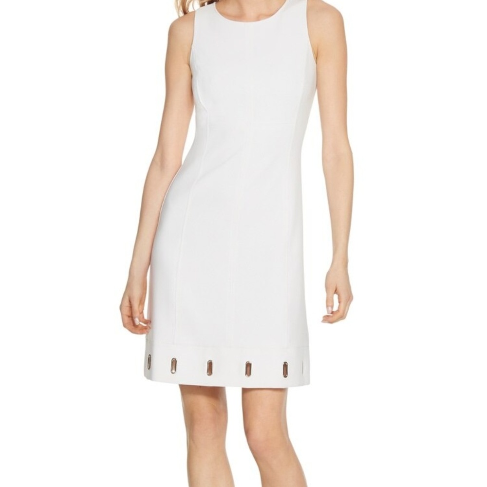 NWT SLEEK White Dress w/ Silver Grommets